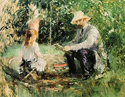 Eugène Manet and his Daughter in the Garden Berthe Morisot